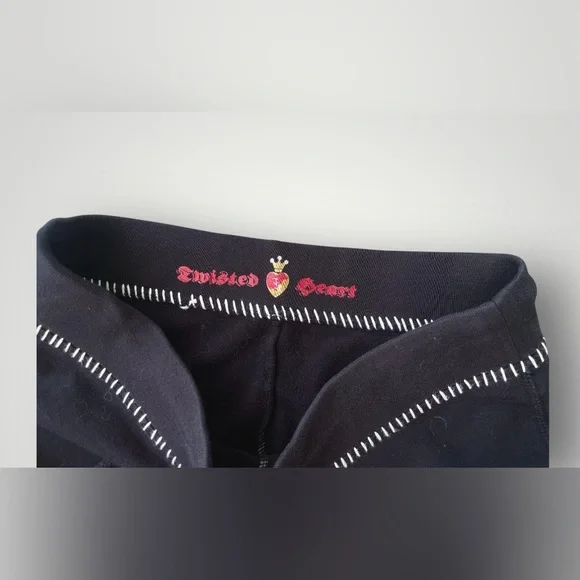 Vintage Y2K SET ‘Twisted Heart’ ♥️ Embroidered Hoodie & Flare Lounge Pants, Med - Picture 12 of 12